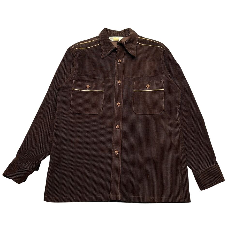 Vintage 70s Big Yank Corduroy Button Up Work Shirt Men's Medium